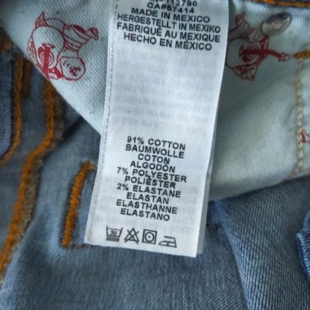 True Religion Stella Skinny Jeans Womens 30 x 32 Blue Denim Stretch Zip Fly - Picture 7 of 8